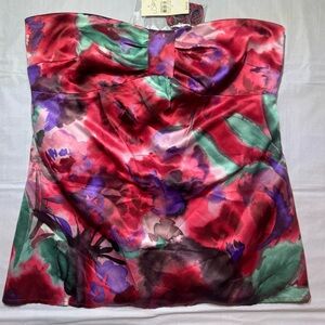 NWT Ann Taylor LOFT Floral Cami Top Sweetheart Neck size 4 Red Purple Green